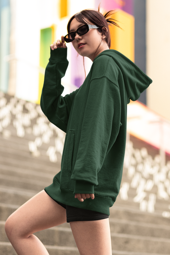 Heavyweight Oversized Hooded Sweatshirt - Bottle Green
