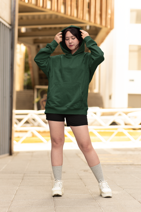 Heavyweight Oversized Hooded Sweatshirt - Bottle Green