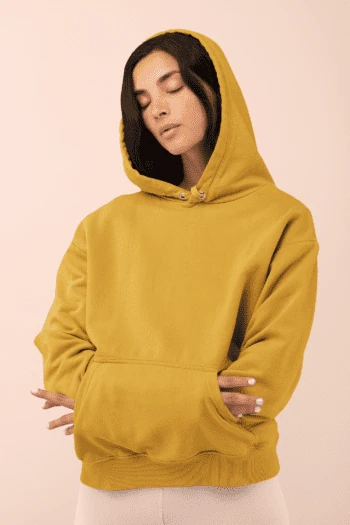 Unisex Mid-Weight Hooded SweatShirt - Mustard Yellow
