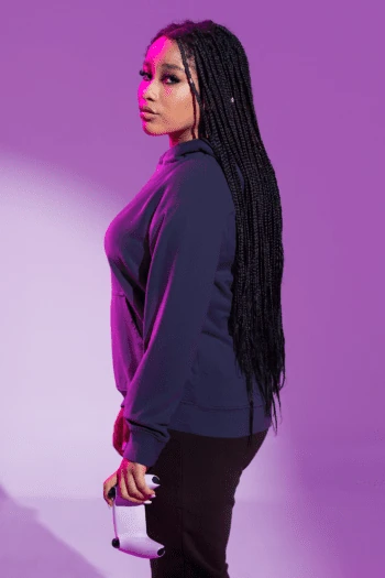 Heavyweight Oversized Hooded Sweatshirt - Navy Blue