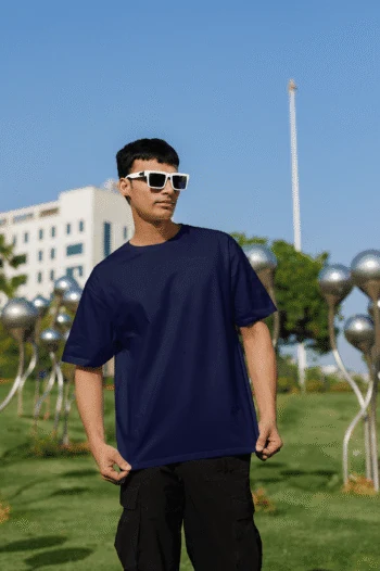 Unisex Premium Heavy Oversized T-Shirt - Navy Blue