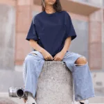 Unisex Premium Heavy Oversized T-Shirt – Navy Blue