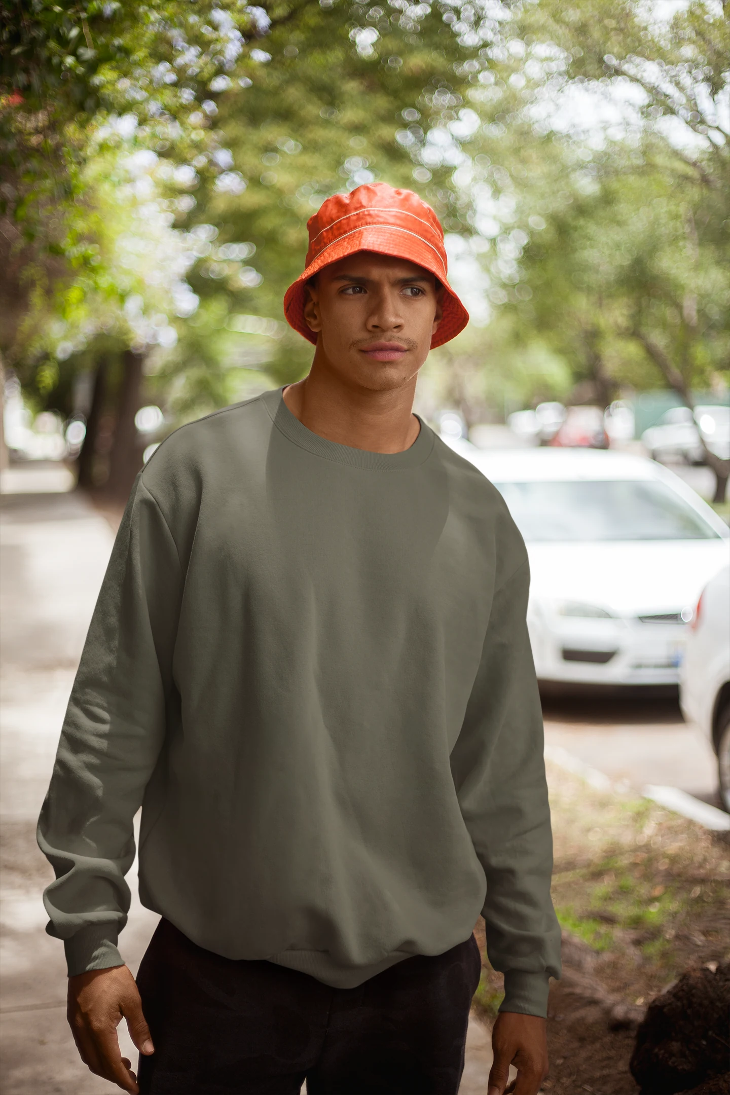 Unisex Sweatshirt – Olive Green Olive Green 300 GSM cotton sweatshirt – Fabveda