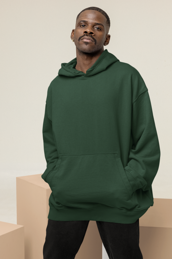 Heavyweight Oversized Hooded Sweatshirt - Bottle Green