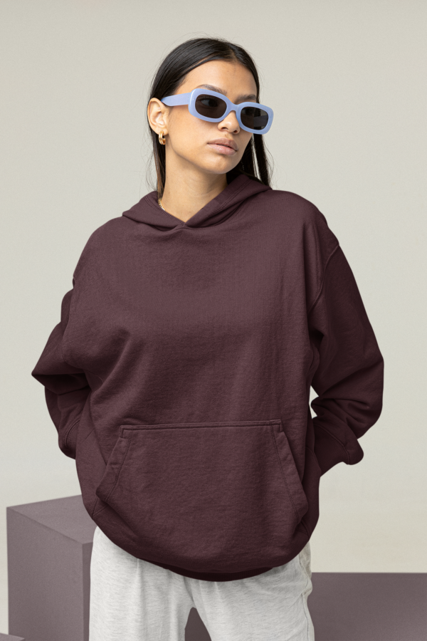 Heavyweight Oversized Hooded Sweatshirt - Maroon