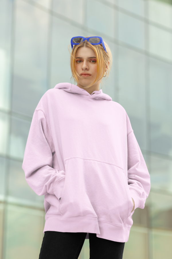 Unisex Mid-Weight Hooded SweatShirt - Light Baby Pink