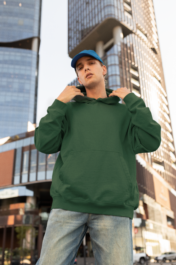 Unisex Mid-Weight Hooded SweatShirt - Bottle Green