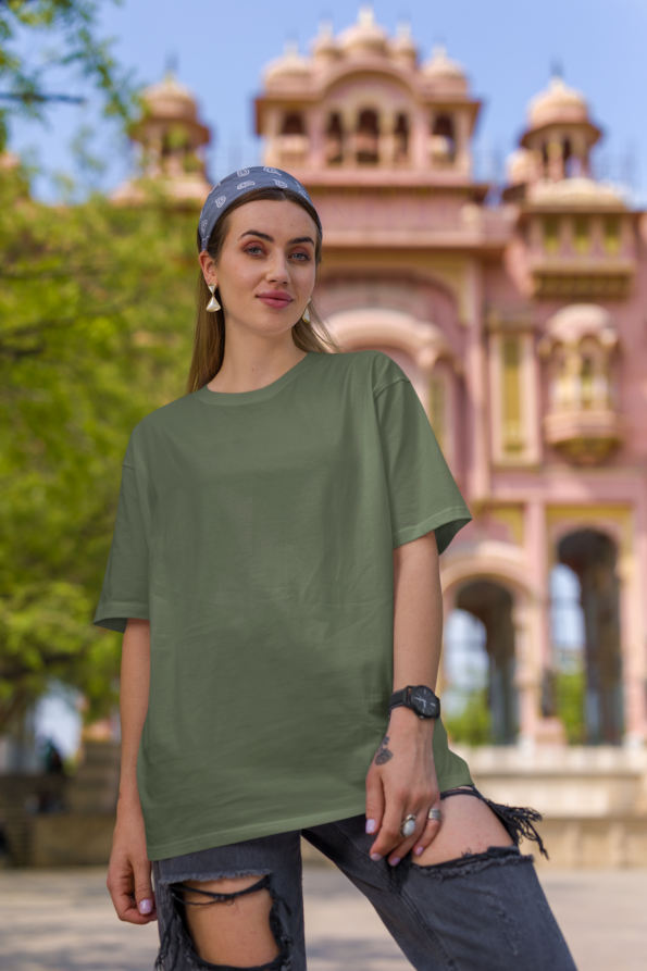 Unisex Premium Heavy Oversized T-Shirt - Olive Green