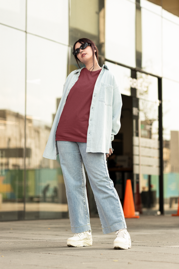 Unisex Premium Heavy Oversized T-Shirt - Maroon