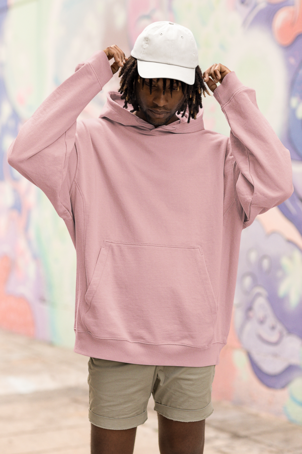 Heavyweight Oversized Hooded Sweatshirt - Baby Pink