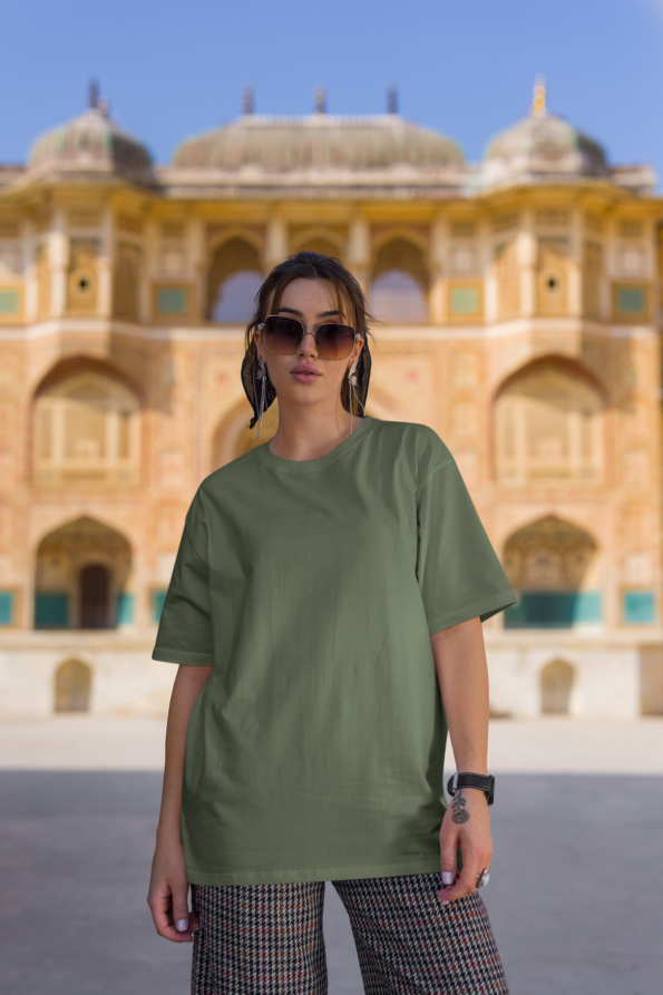 Unisex Premium Heavy Oversized T-Shirt - Olive Green