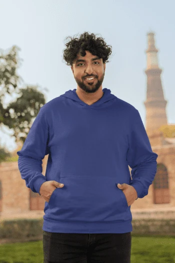 Royal Blue 300 GSM cotton hoodie – Fabveda