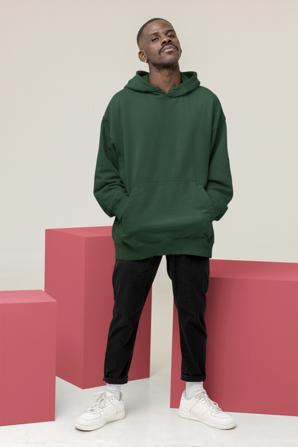 Heavyweight Oversized Hooded Sweatshirt - Bottle Green