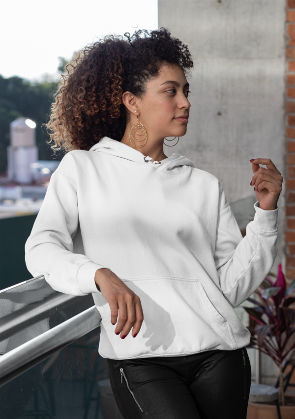 Unisex Mid-Weight Hooded SweatShirt - White