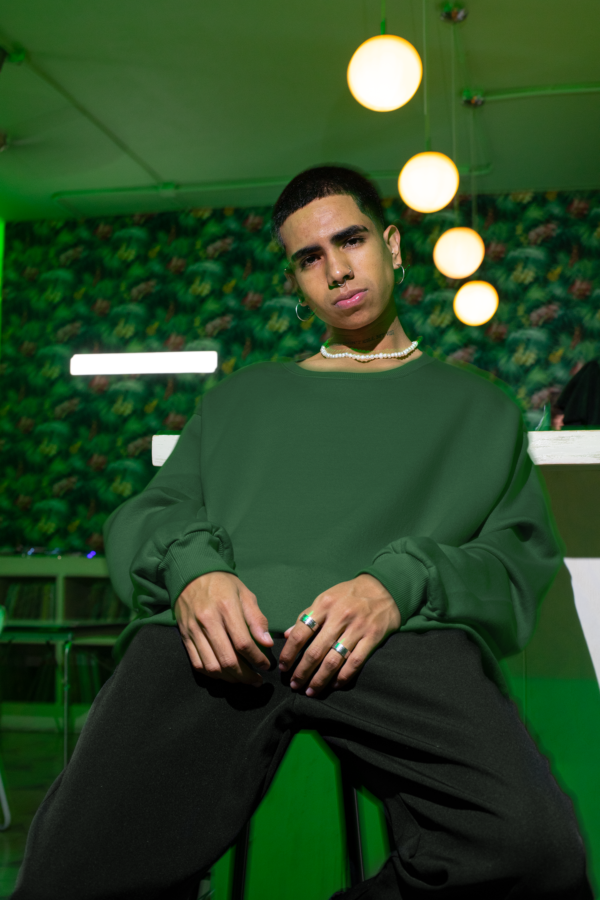 Heavyweight Oversized Sweatshirts - Bottle Green