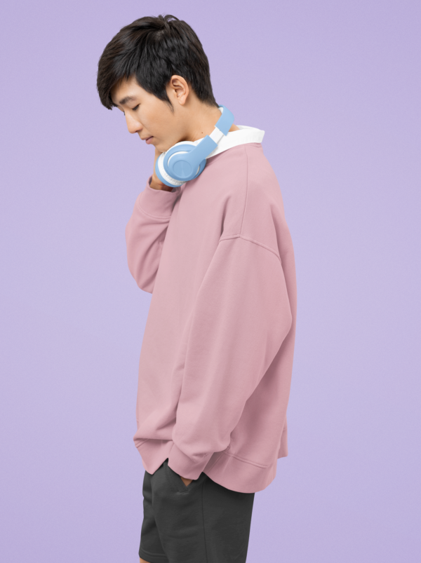 Heavyweight Oversized Sweatshirts - Light Baby Pink