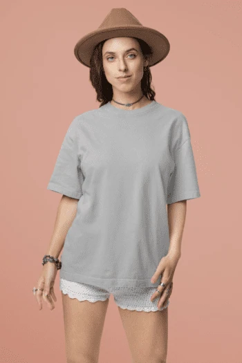 Grey Melange 240 GSM heavyweight oversized cotton t-shirt – Fabveda