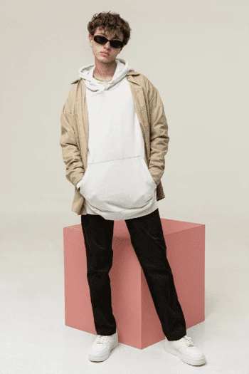Heavyweight Oversized Hooded Sweatshirt - White