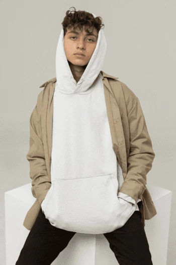Heavyweight Oversized Hooded Sweatshirt - White