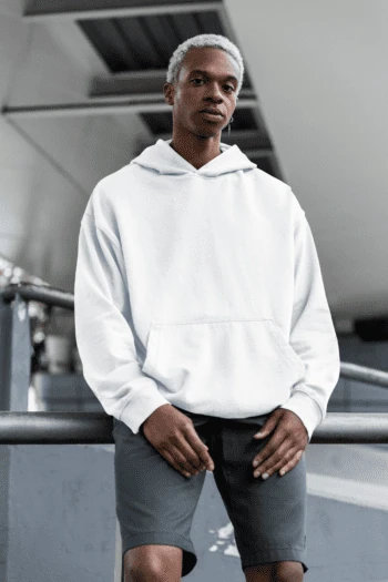 White 300 GSM cotton hoodie – Fabveda