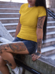 Mustard Yellow Short sleeve t-shirt for women