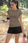 Olive Green Short sleeve t-shirt for women (3)