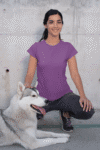 Purple Short sleeve t-shirt for women (3)