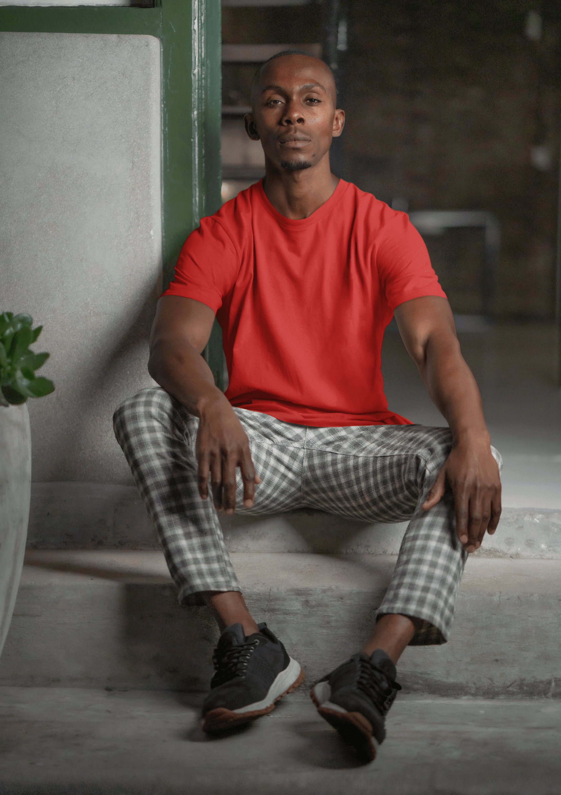 Red Short sleeve t-shirt for men (2) Red Short sleeve t-shirt for men by fabveda