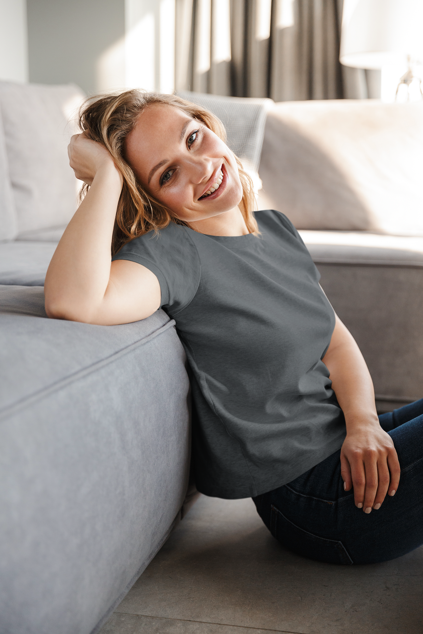 Steel Grey Short sleeve t-shirt for women (2) Steel Grey Short sleeve t-shirt for women