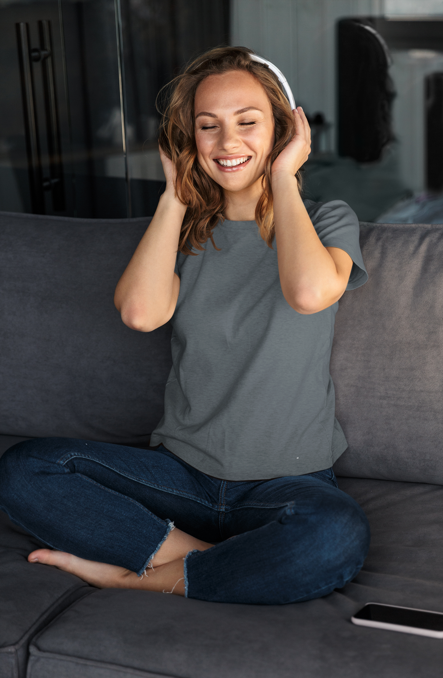 Steel Grey Short sleeve t-shirt for women (3) Steel Grey Short sleeve t-shirt for women