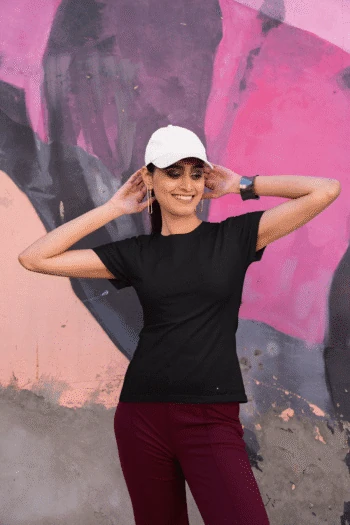 Black Short sleeve t-shirt for women (2)