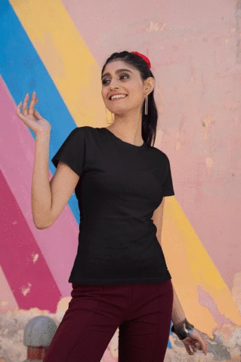 Black Short sleeve t-shirt for women