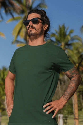 Bottle green Short sleeve t-shirt for men