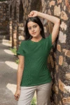Bottle green Short sleeve t-shirt for women