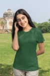 Bottle green Short sleeve t-shirt for women
