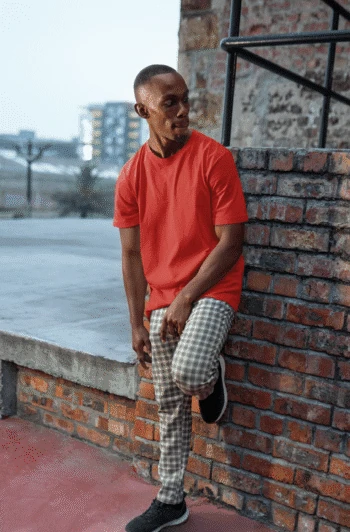 Red Short sleeve t-shirt for men by fabveda