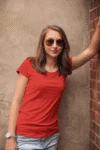 Red Short sleeve t-shirt for women (2)