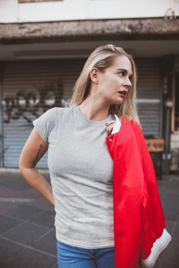 Charcoal Short sleeve t-shirt for women (3)