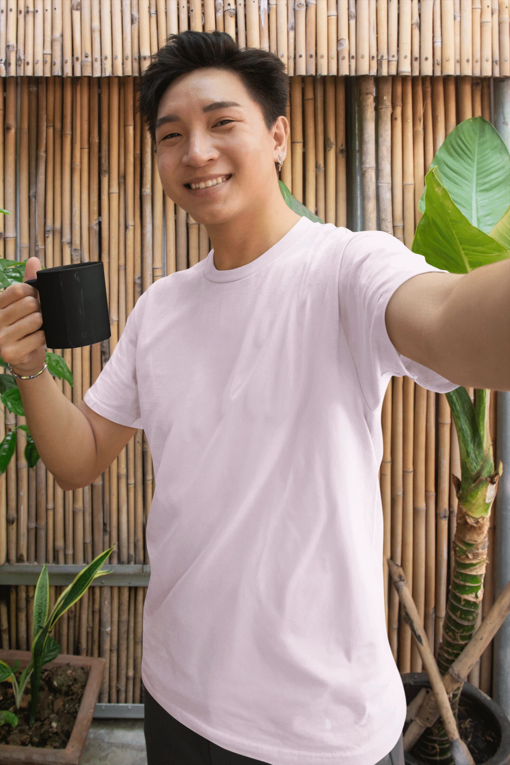 Light Pink Short sleeve t-shirt for men