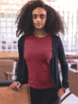maroon Short sleeve t-shirt for women