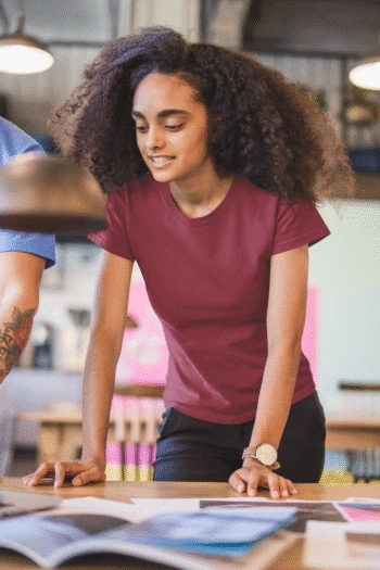 maroon Short sleeve t-shirt for women
