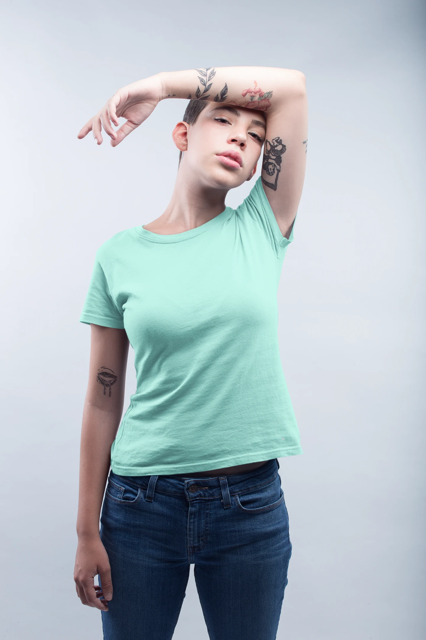 Mint half sleeve 180 GSM cotton t-shirt – Fabveda