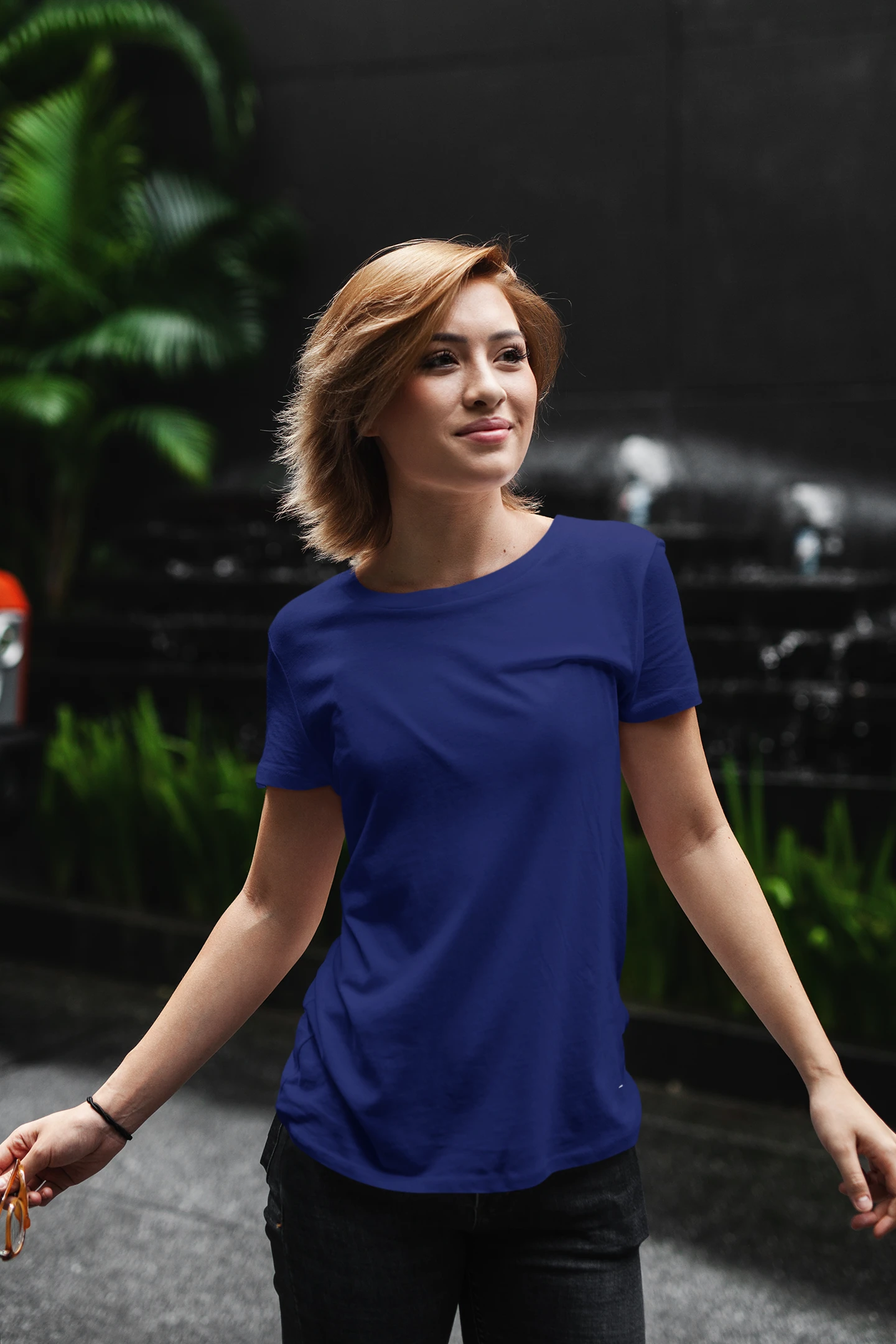 Navy Blue Short sleeve t-shirt for women