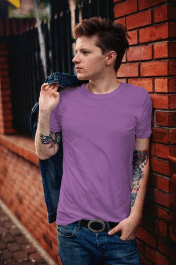 Purple Short sleeve t-shirt for men