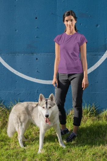 Purple half sleeve 180 GSM cotton t-shirt – Fabveda