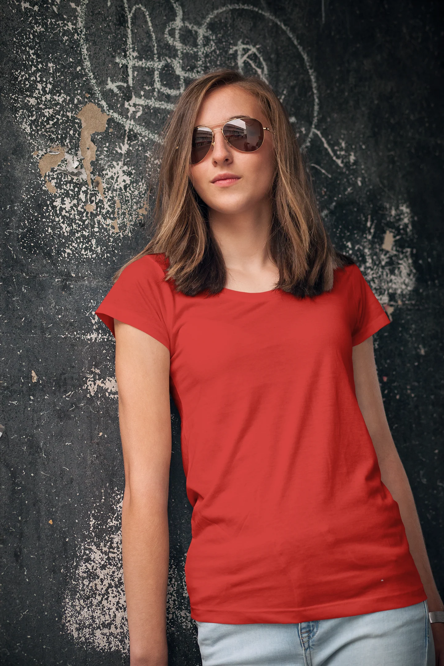 Red Short sleeve t-shirt for women (2) Red half sleeve 180 GSM cotton t-shirt – Fabveda