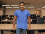 royal blue Short sleeve t-shirt for men by fabveda