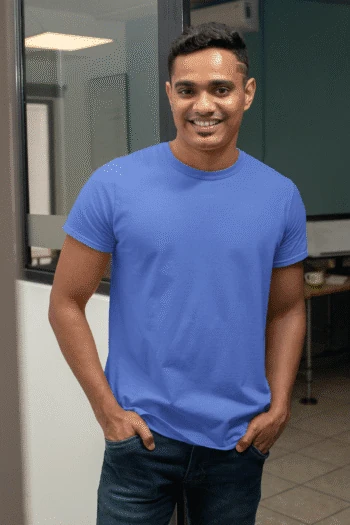 royal blue Short sleeve t-shirt for men