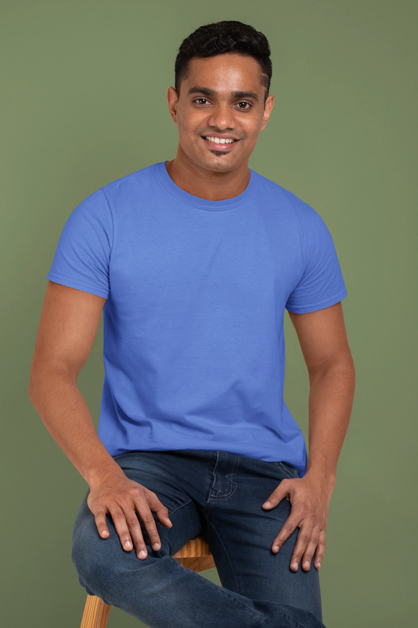 royal blue Short sleeve t-shirt for men