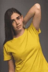 Yellow Short sleeve t-shirt for women (3)